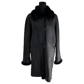 Abrigo de piel negro Yves Salomon
