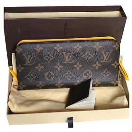 Portafoglio Louis Vuitton Insolite Kusama Oro Senape Marrone Scuro