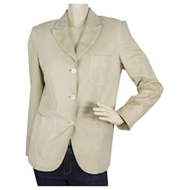 Miu Miu Beige Wildleder Klassische Jacke mit drei Knöpfen Größe 42