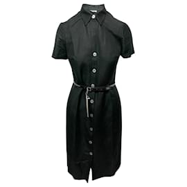 Marella Penny Hemdkleid aus schwarzem Leinen