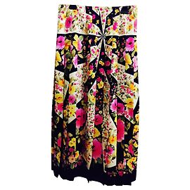 Falda Plisada Gucci de Seda con Motivo Floral Multicolor