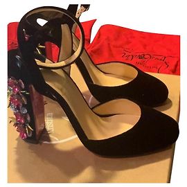 Décolleté Christian Louboutin Madonaflor 100 Velluto Nero