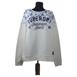 Superdry Ombre Floral Sweatshirt Weiß Baumwolle