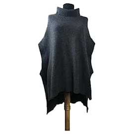 Maglia poncho Kasia in misto cashmere e lana grigia Bcbg Max Azria