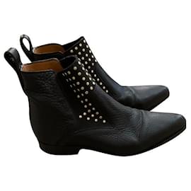 Stivaletti Chloé in pelle martellata nera