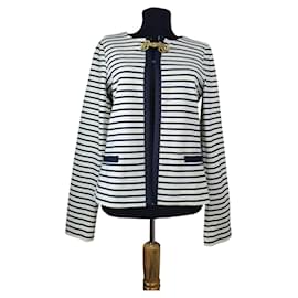 Liu.Jo Gestreifter Blazer Weiß Blau