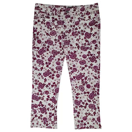 D&G Blumenhose aus Baumwolle Weiß Violett