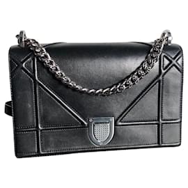 Borsa a mano Dior Diorama in pelle nera