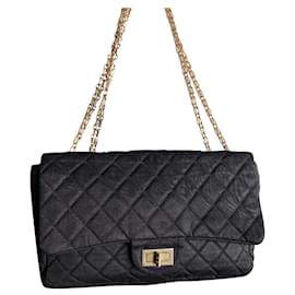 Chanel 2.55 Handtasche aus Stoff in Schwarz