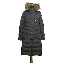 Moncler Langer Daunenmantel Grau
