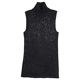 Giorgio Armani schwarzer Seiden Tanktop Pullover