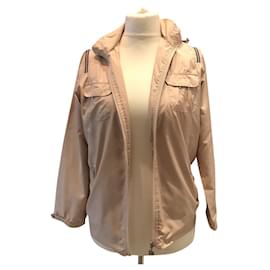 Chanel Kapuzenjacke aus Nylon Beige Schwarz