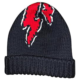 Gorro de hombre de lana Black Lightning Bolt - Prada