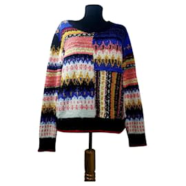 Free People mehrfarbiger Alpakawolle Pullover