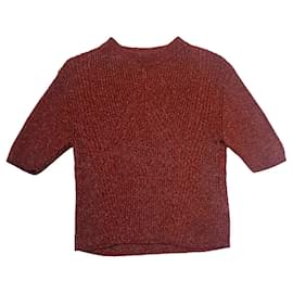 Sessun Jane kurzer Pullover braun und gold