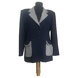 Blazer Escada Margaretha Ley in lana blu