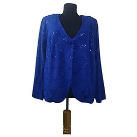 Blazer blu Bob Mackie Taglia XL
