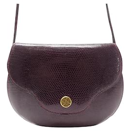 Hermès BORSA VINTAGE BANDOULIERE LEZARD IN PELLE VARANUS BORDEAUX Rosso scuro/Bordeaux