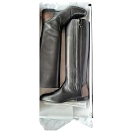 Botas de montar Chanel de piel negro y marrón talla 38