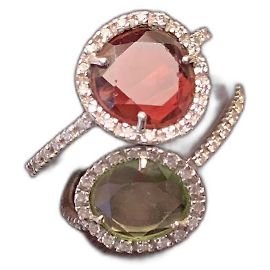 Pomellato Colpo Di Fulmine Ringe Peridot und Granat Weißgold