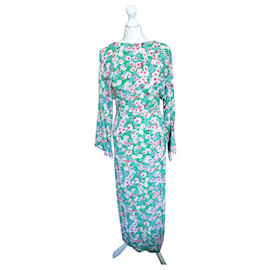 Vestido largo con estampado floral de viscosa Zara