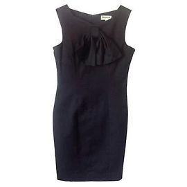 Emmanuelle Khanh Kleid aus schwarzer Waffel-Baumwolle