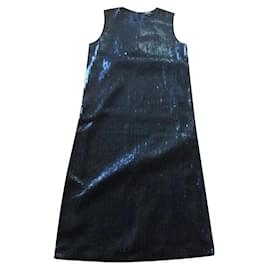 Vestido Apc de algodón negro con lentejuelas