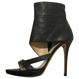 Herve Leger sexy con tacco alto in pelle nera