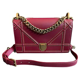 Borsa a tracolla Dior Diorama in pelle rossa