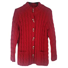 Cardigan in lana rosso Peter Hahn