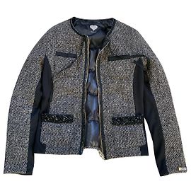 Abrigo Twin Set Marrón Negro Poliéster M