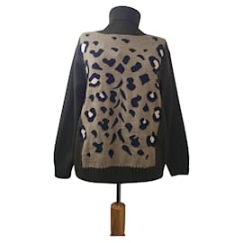 Escada Woll-Polopullover grün