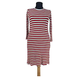 Mads Norgaard Gestreiftes Viscose Kleid Mehrfarbig