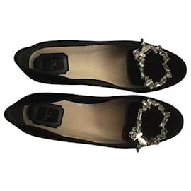 CHRISTIAN DIOR Terciopelo Tresor Flats 36.5 De color negro - Dior