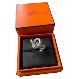 Hermès Croisette Ring Silber Großes Modell Größe 50