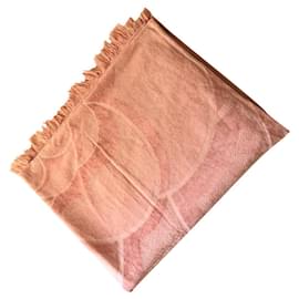 Toalla de baño Chanel Camélia de algodón rosa