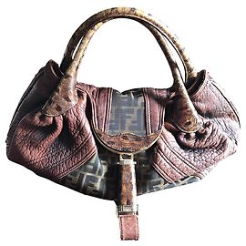 Fendi Spy Bag Marrone in Tela