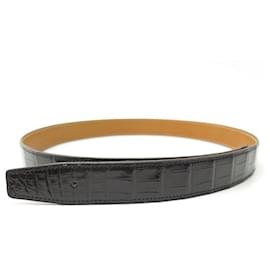 NEUE T-GURTBINDE 85 95 KOMPATIBLE HERMES-SCHNALLE 32MM KROKODIL LEDER - Autre Marque