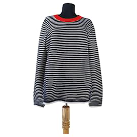 Cos Wollpullover schwarz weiß orange