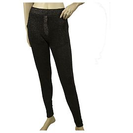 Calça Zoe Karssen Preto Glittery Sparkly Shiny Elasticated Calças tamanho S