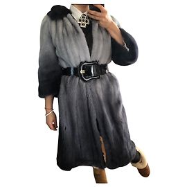 Autre Marque Cappotto in pelliccia di visone Ernest Eden London Blu navy