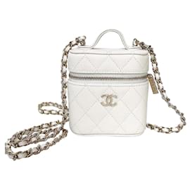 Bolso Chanel SLG de piel blanco con cadena