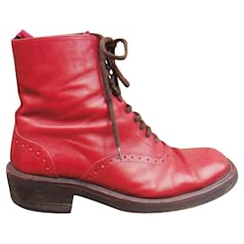 Sartore Emma Stiefeletten aus Leder rot 38,5