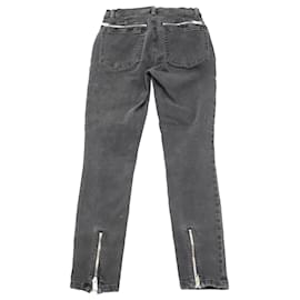 Marc Jacobs Skinny Jeans with Metal Zipper in Black Cotton