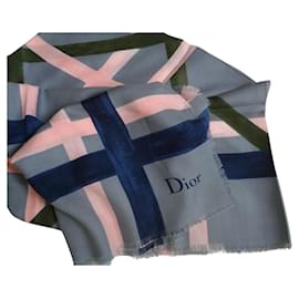 Foulard Dior in seta e lana multicolore 140cm