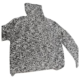 Joseph Rollkragenpullover aus Wolle Schwarz Grau Weiß Dunkelbraun