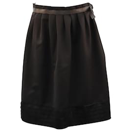 Falda plisada con cinturón en lana negra de Viktor & Rolf