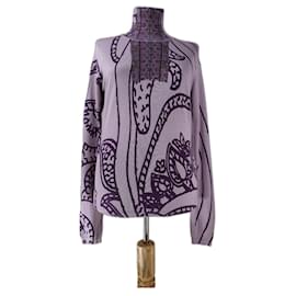 Maglia Polo Etro Viola in Seta e Cachemire