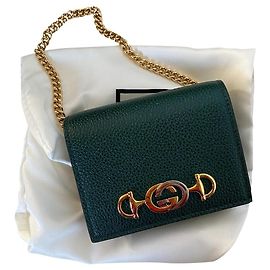 Gucci Zumi Portemonnaie Tasche aus grünem Leder