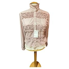 Autre Marque Camicetta Liverny Rosa Parma in Cotone con Pizzo